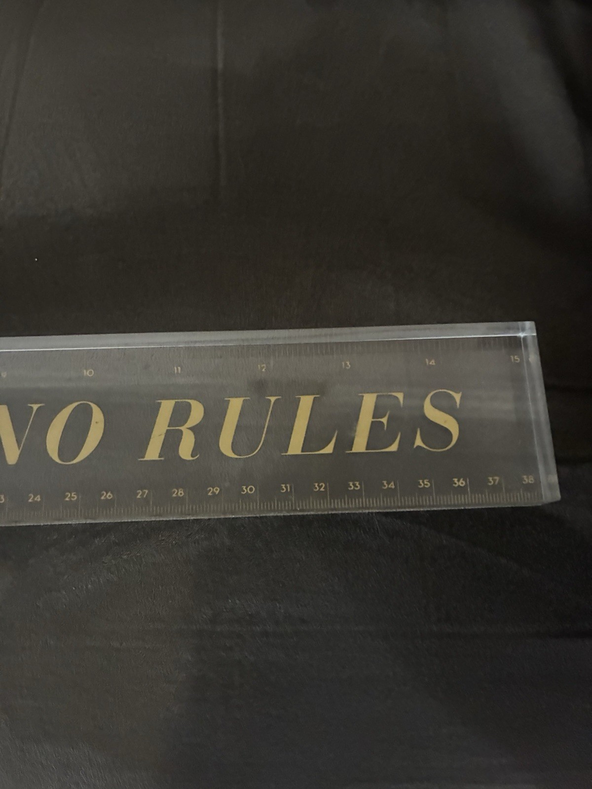 CLEAR GLASS RULER “Fashion Has No Rules” 15 Inches Rare ** FREE SHIPPING *