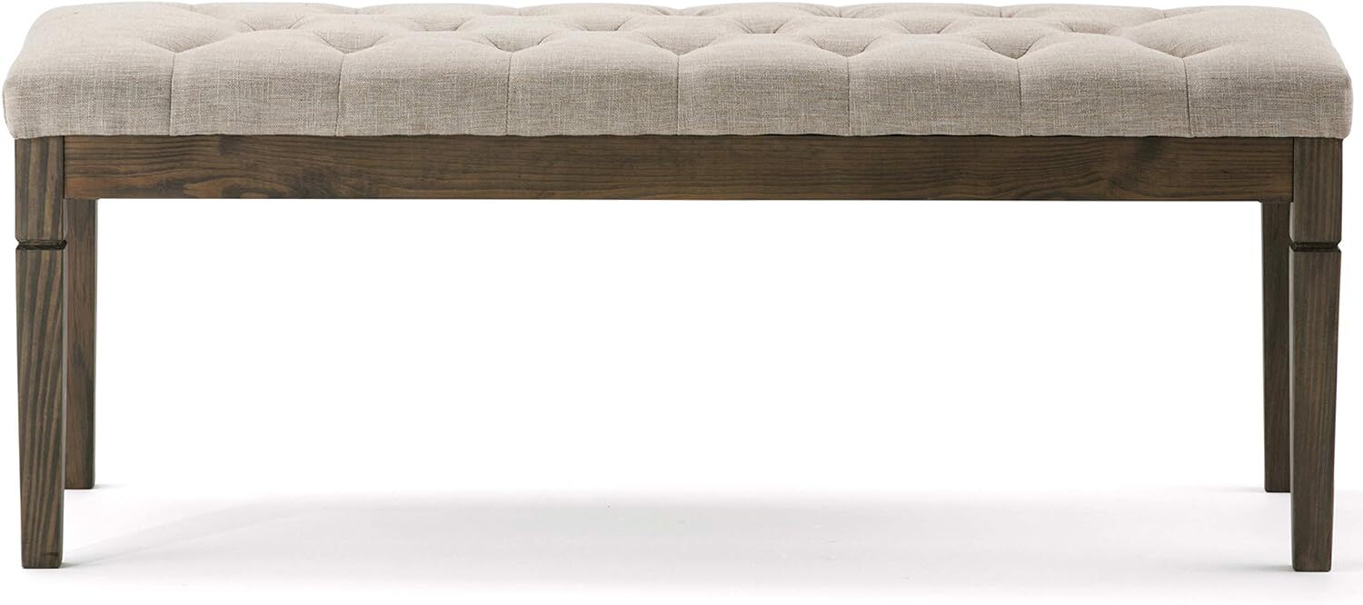 SIMPLIHOME Waverly 48 Inch Wide Traditional Rectangle Tufted 48 inch, Natural
