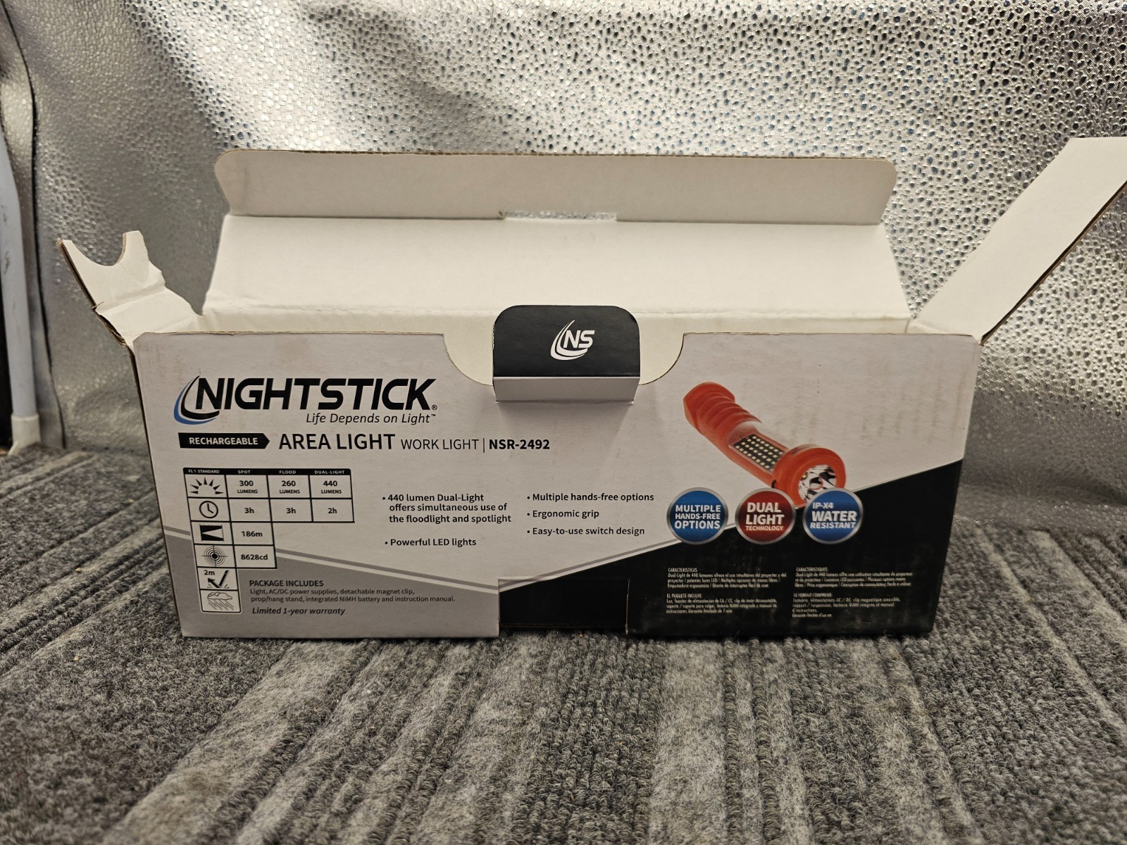 NIGHTSTICK NSR-2492 Multi-Purpose Rechargeable Dual-Light Work Light
