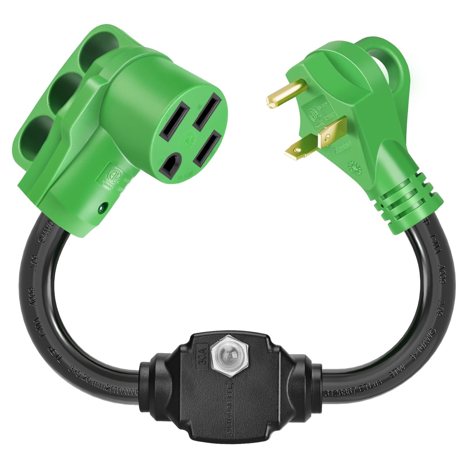 Sweetglow 30 Amp to 50 Amp RV Adapter & Surge Protector for Campers, Trailers...