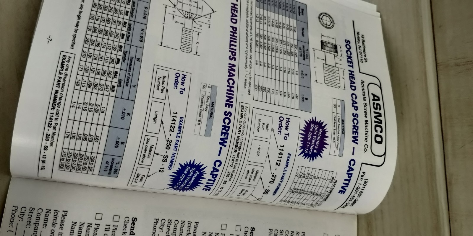 1990s Accurate Screw Machine Co. Captive screw catalog C3