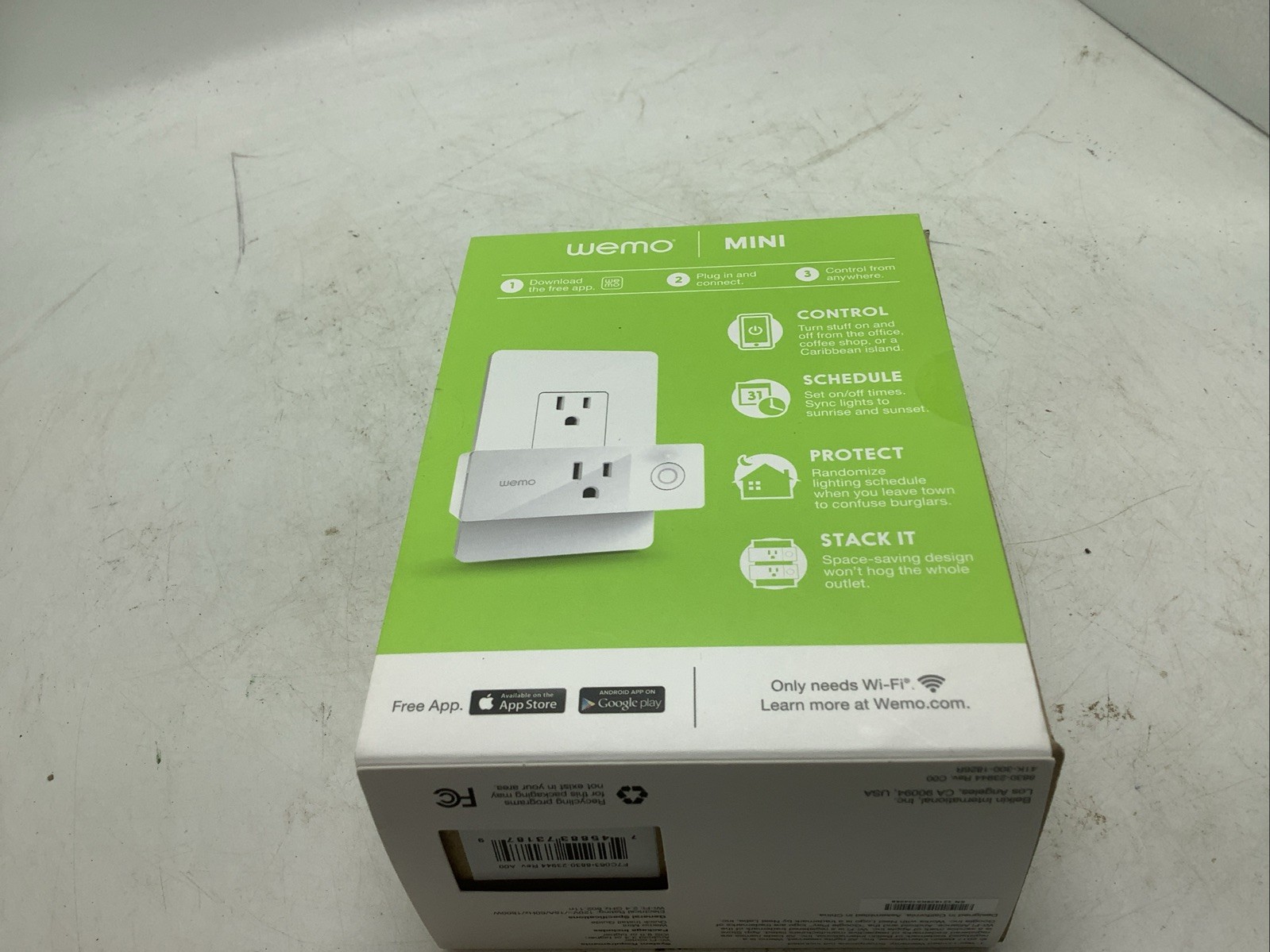 NEW Belkin Wemo Mini Smart Plug Wi‑Fi – F7C063 – Alexa/Google/Siri