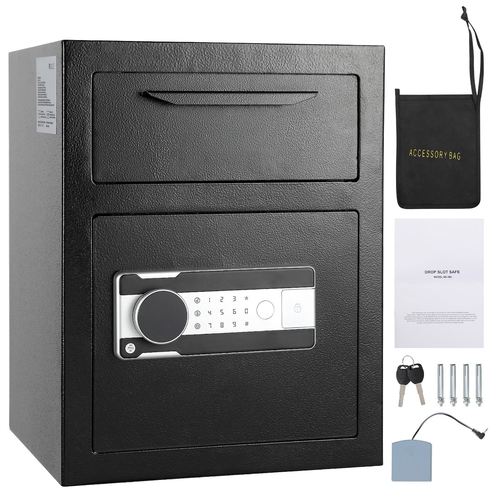 Uimoso 1.7 C Depository Safe Deposit Safe with Drop Slot Passwords and Keys