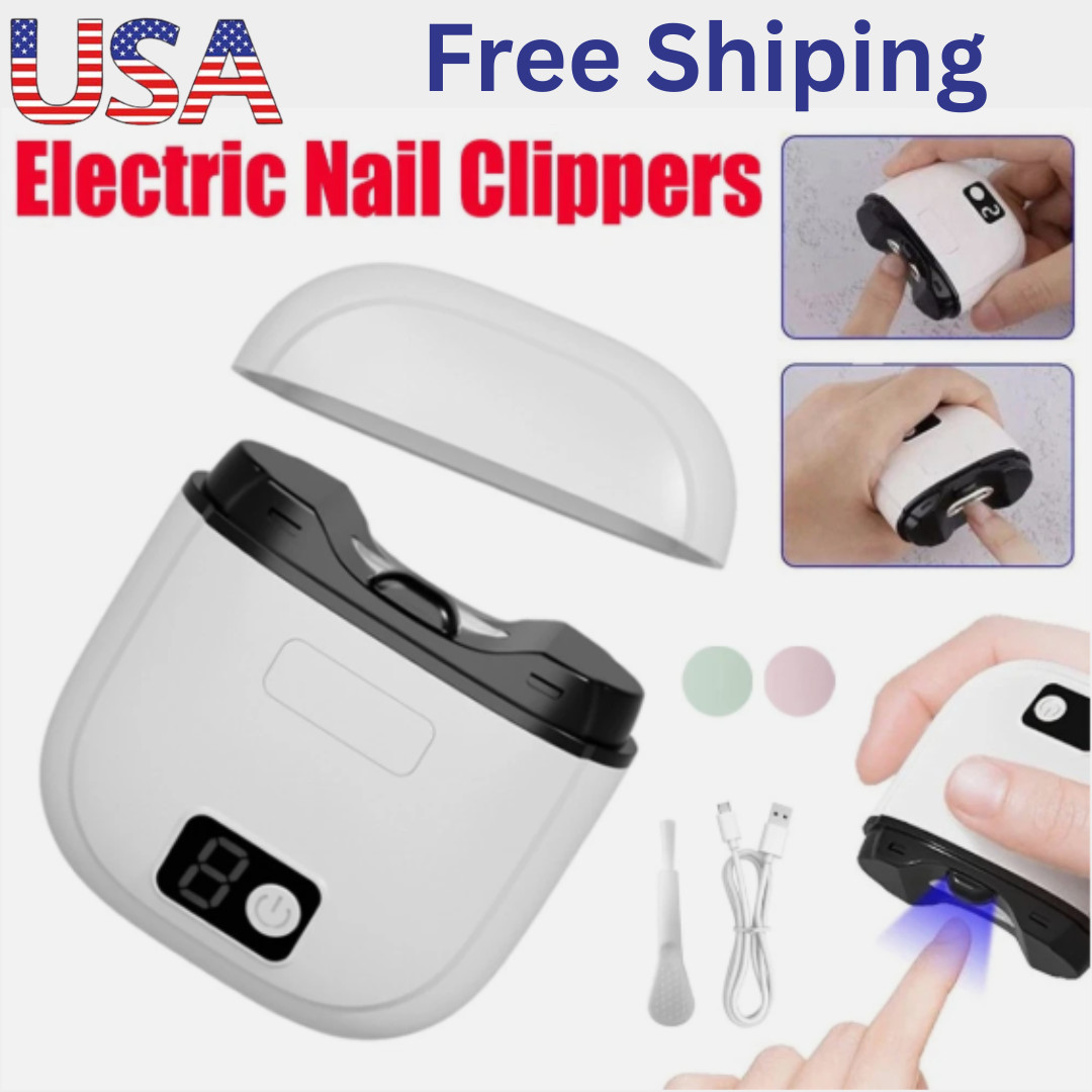 Automatic Electric Toe Nail Clippers w/ LED Light USB Rechargeable Nail Trimmer