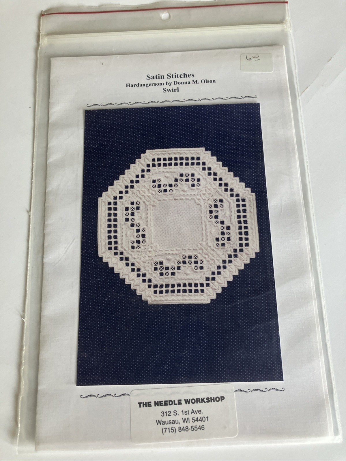 Satin Stitches Hardangersom Chart #228 Swirl Embroidery Needlepoint Pattern 2000