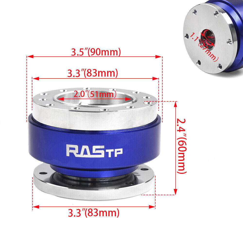 14"Blue Steering Wheel+Quick Release+Hub Adapter 174H For Ford Mustang 1984-2004