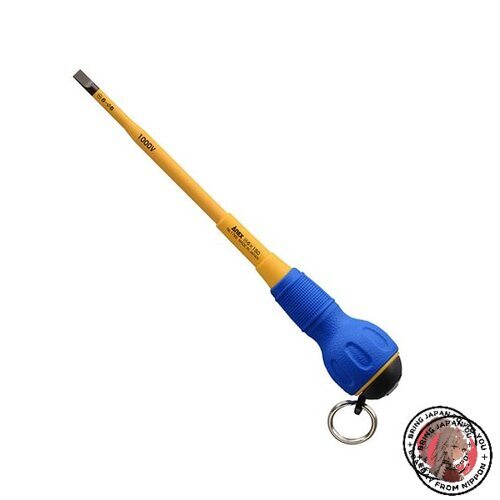 ANEX No.1785 Slim Insulated Slotted Screwdriver -6 x 150mm Anti-Fall