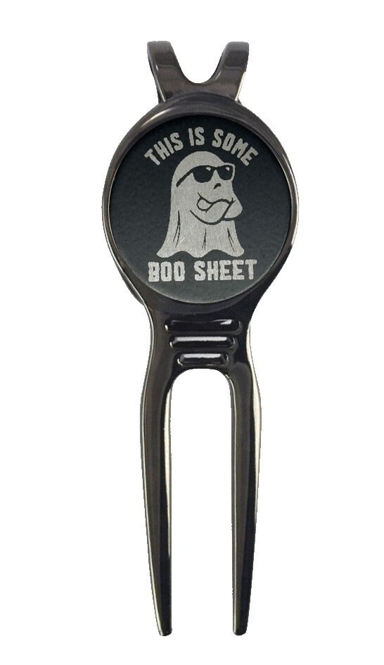 Halloween This Is Some Boo Sheet BS Golf Ball Marker +Black Gunmetal Divot Laser
