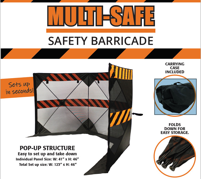 Multi-Safe, Portable Safety Barricade & Debris Containment (w/ carrying case)