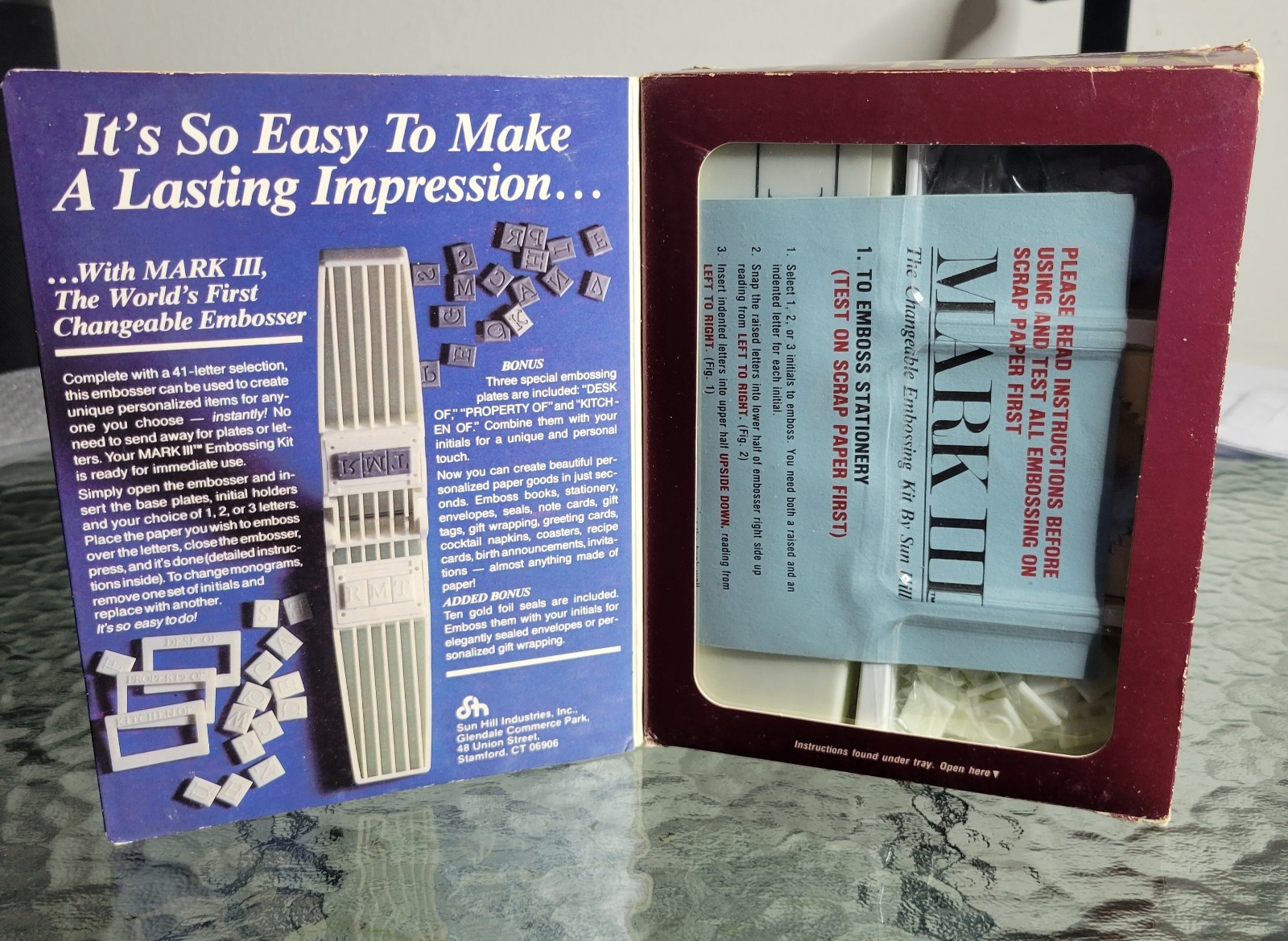 Changeable Embossing Kit Sun Hill Mark III 1985