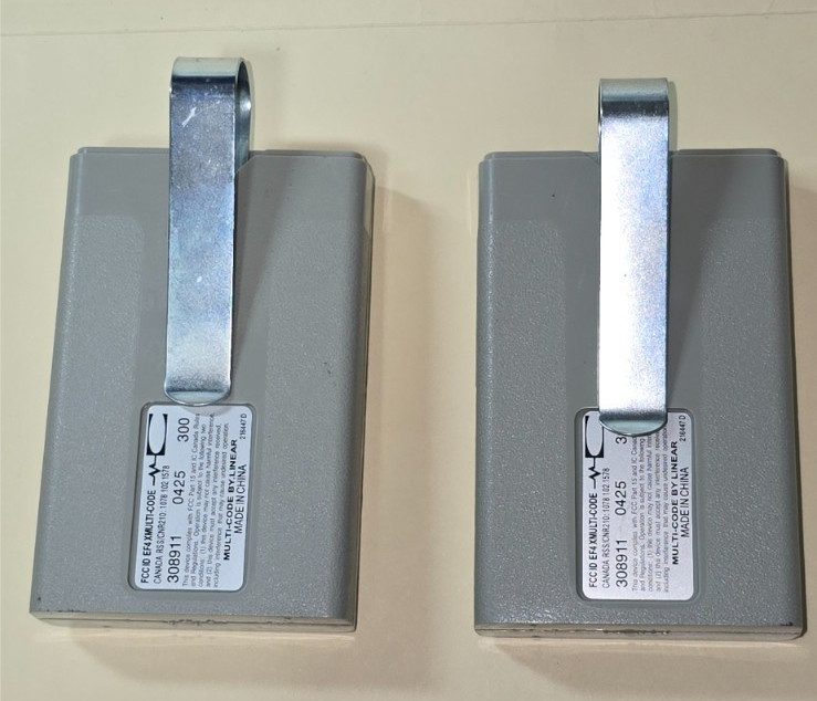 Lot of 2 - Linear Multi-Code 308911 1 Button Remote Transmitter Gate Openers