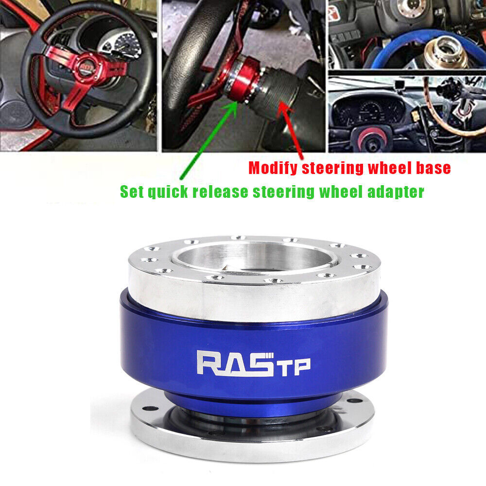 14"Blue Steering Wheel+Quick Release+Hub Adapter 174H For Ford Mustang 1984-2004