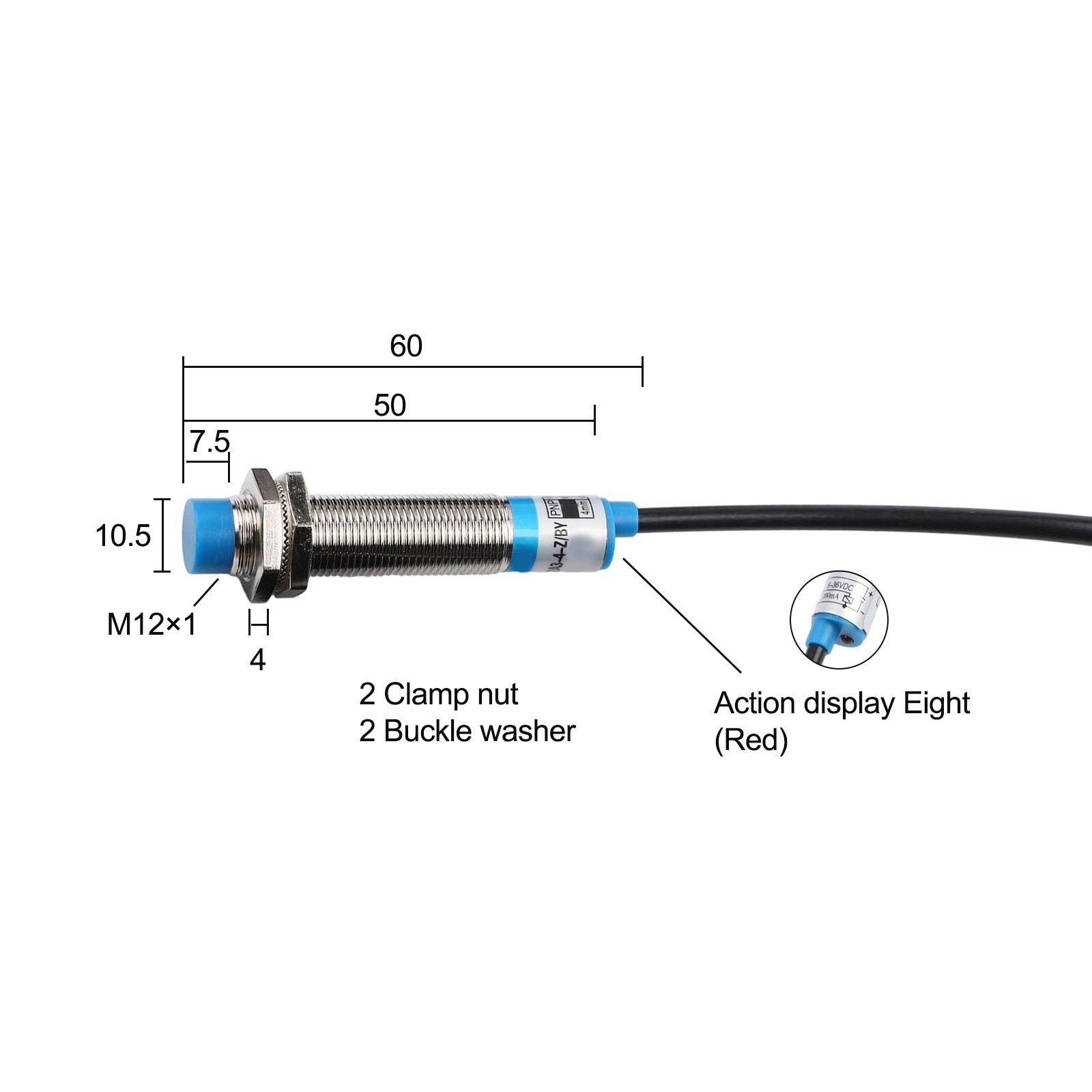 for 2 pcs LJ12A34ZBY Inductive for proximity Sensor Switches with Robust ABS