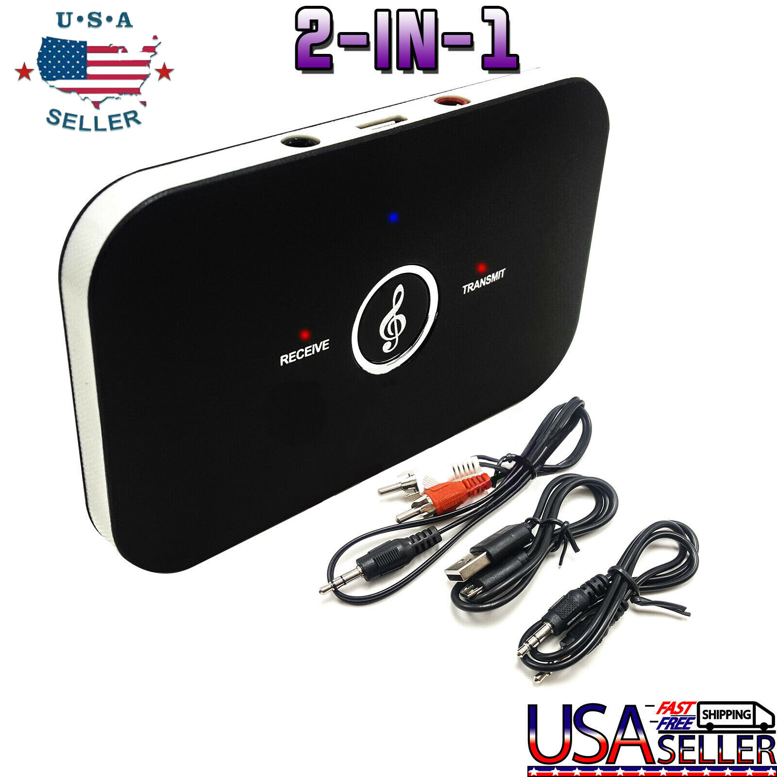 2in1 Bluetooth Transmitter & Receiver Wireless A2DP Home TV Stereo Audio Adapter
