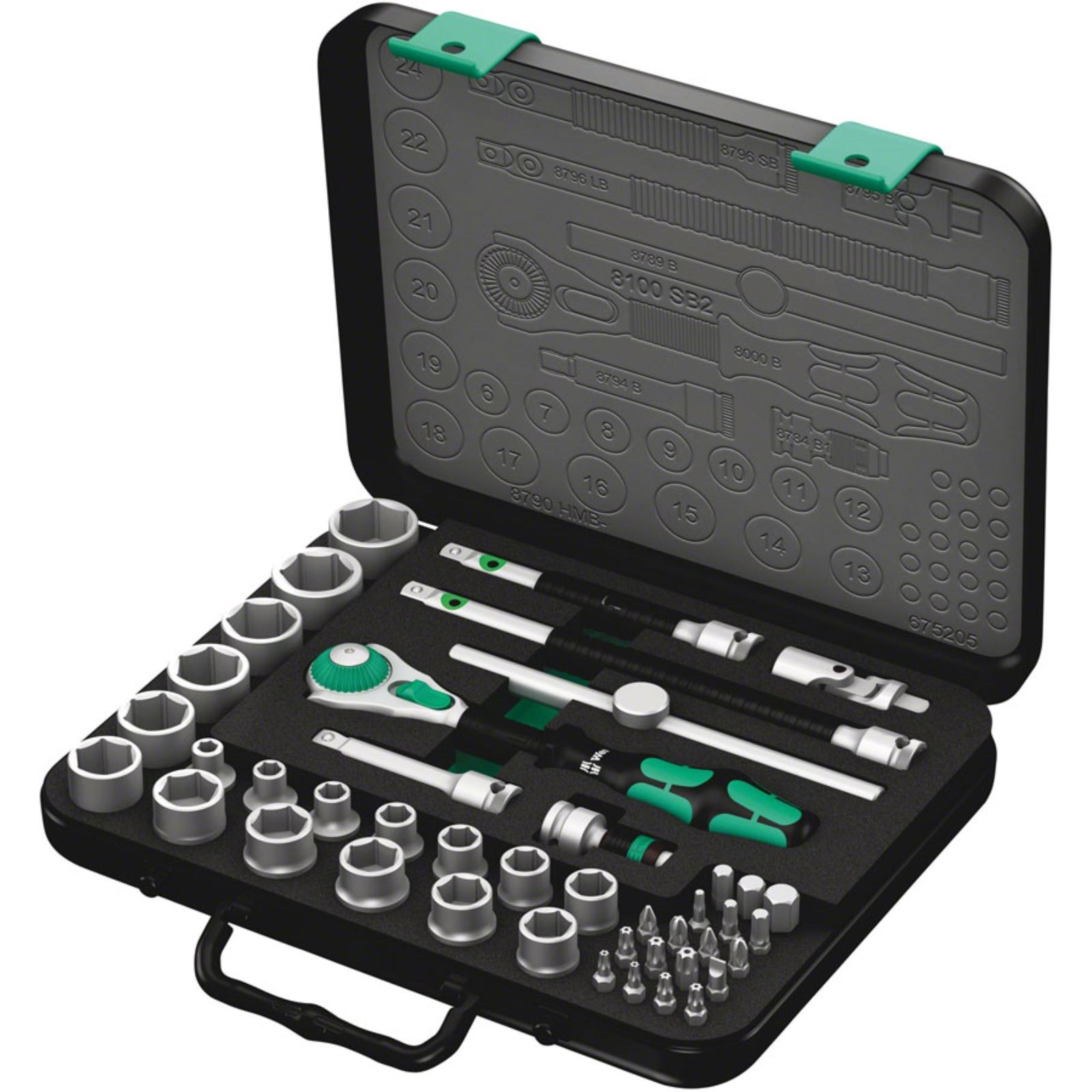 Wera 8100 SB 2 Zyklop Speed Ratchet Set, 3/8" Drive, Metric 05003594001