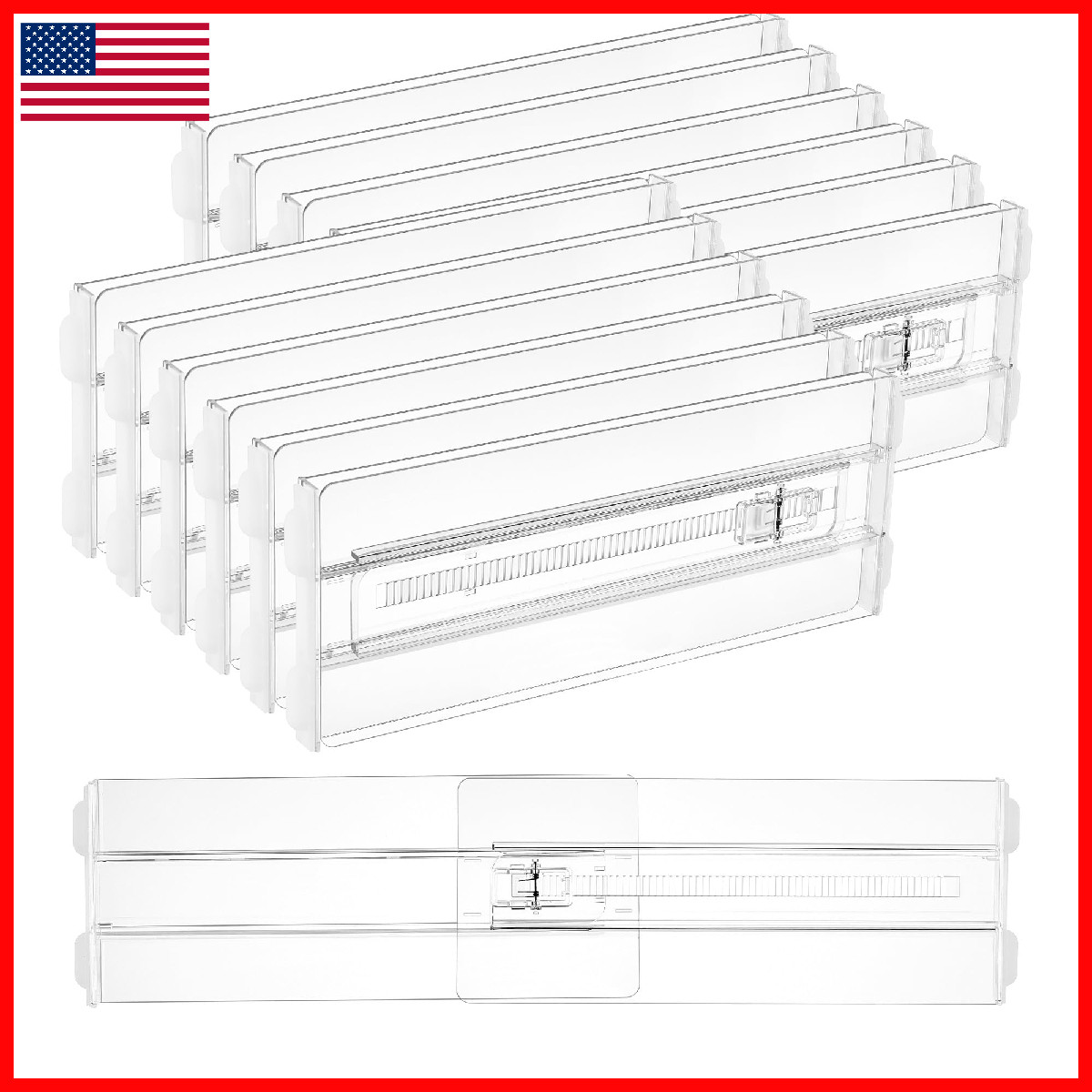 Vtopmart 12 Pack Drawer Dividers For Clothes 4 High 10.2-16.5 Adjustable