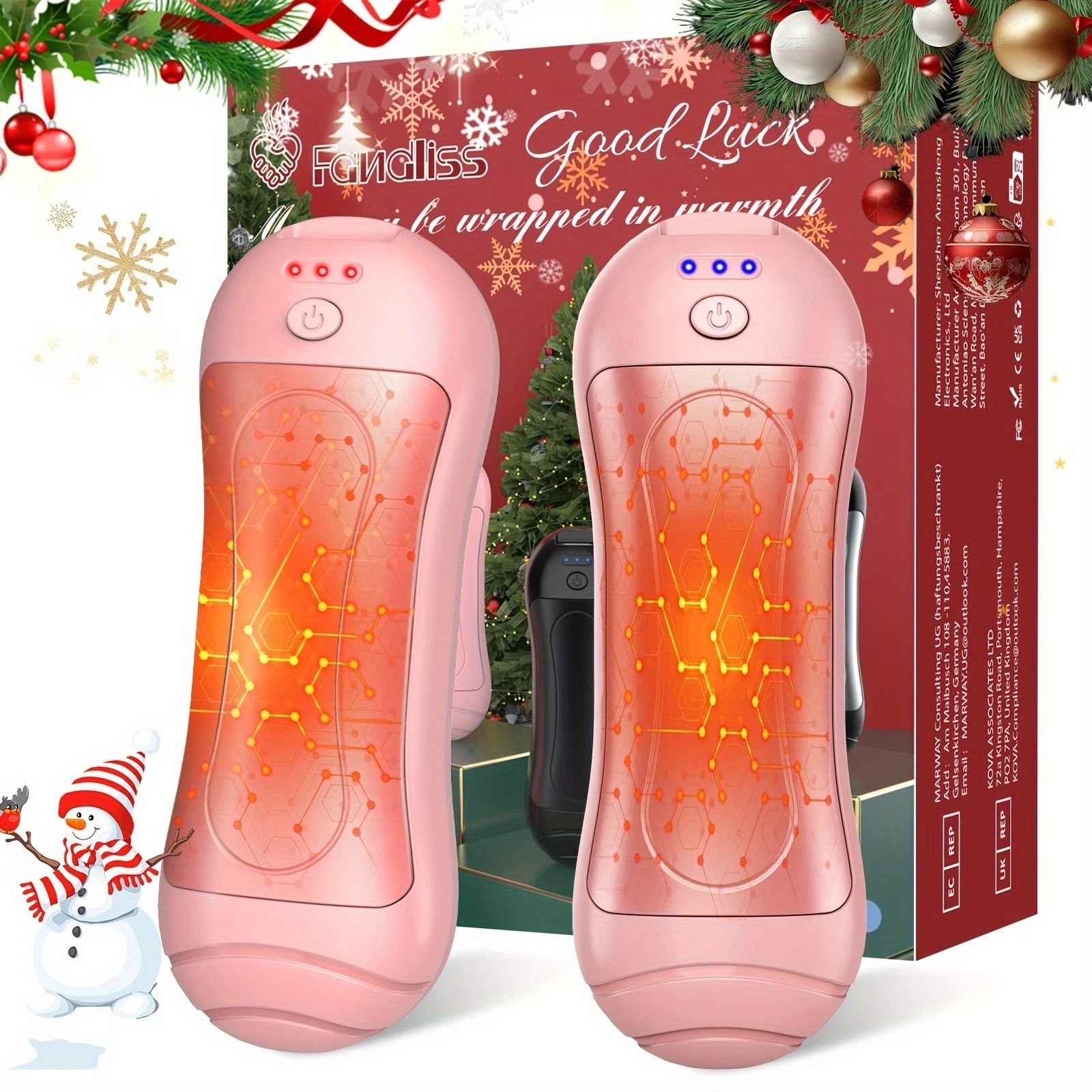 2 Pcs Hand Warmers Rechargeable,Portable Hand Warmers,Xmas Gift for Women Men