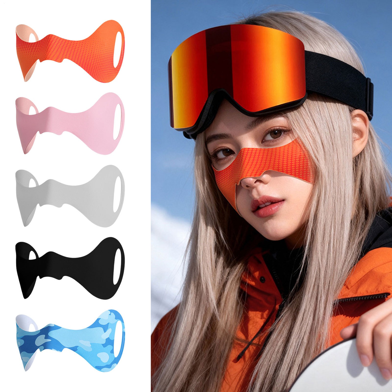 1x Winter Face Cover Nose Warmer for Women Men Skiing Snowboarding Face Mask