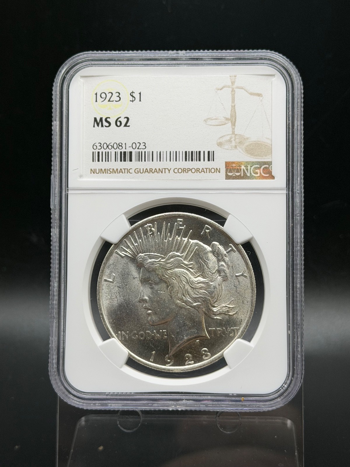 1923 Peace Silver Dollar $1 90% Silver Business Strike NGC MS62