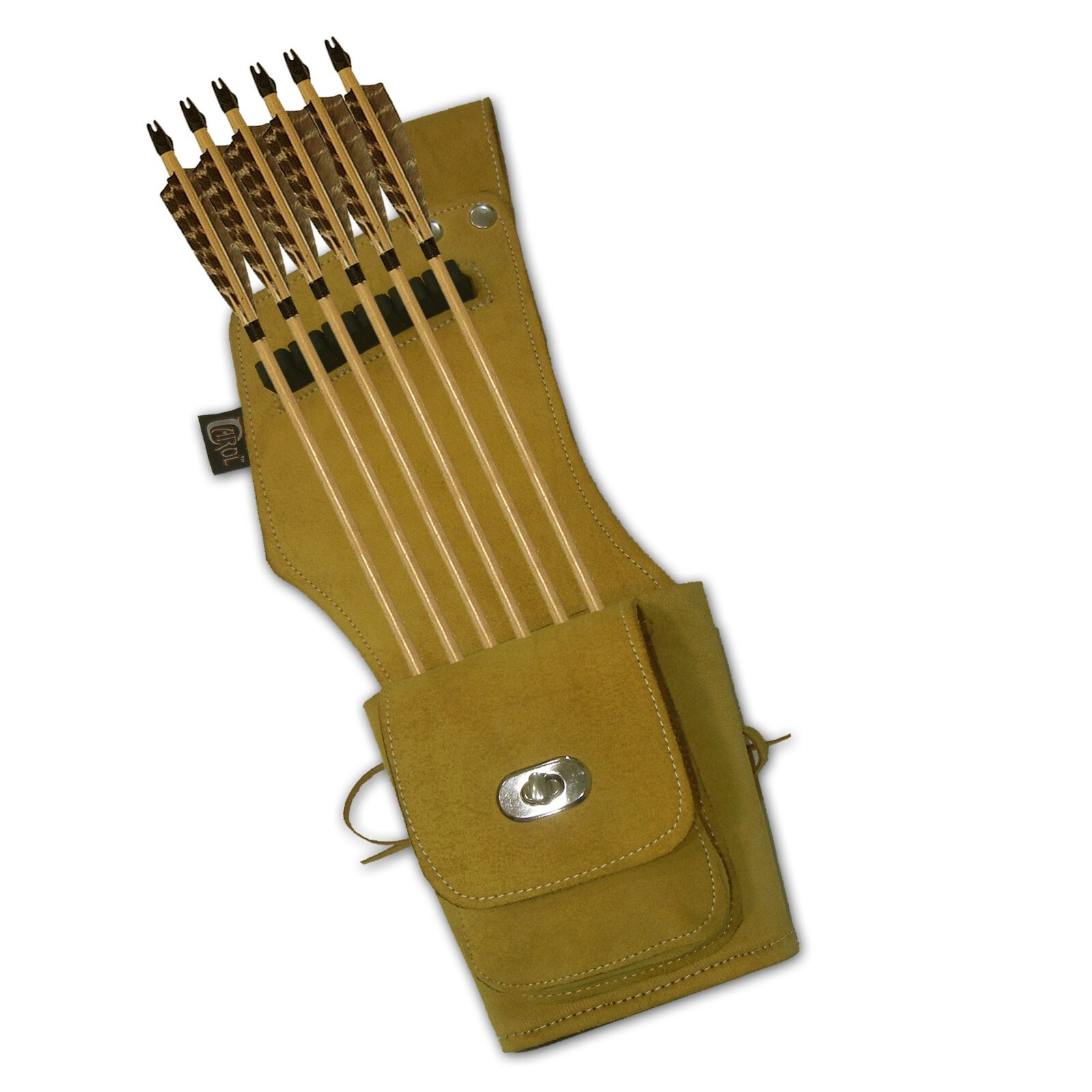 RECURVE/LONGBOW SUEDE LEATHER SIDE/HIP/WAIST ARROW QUIVER BAG