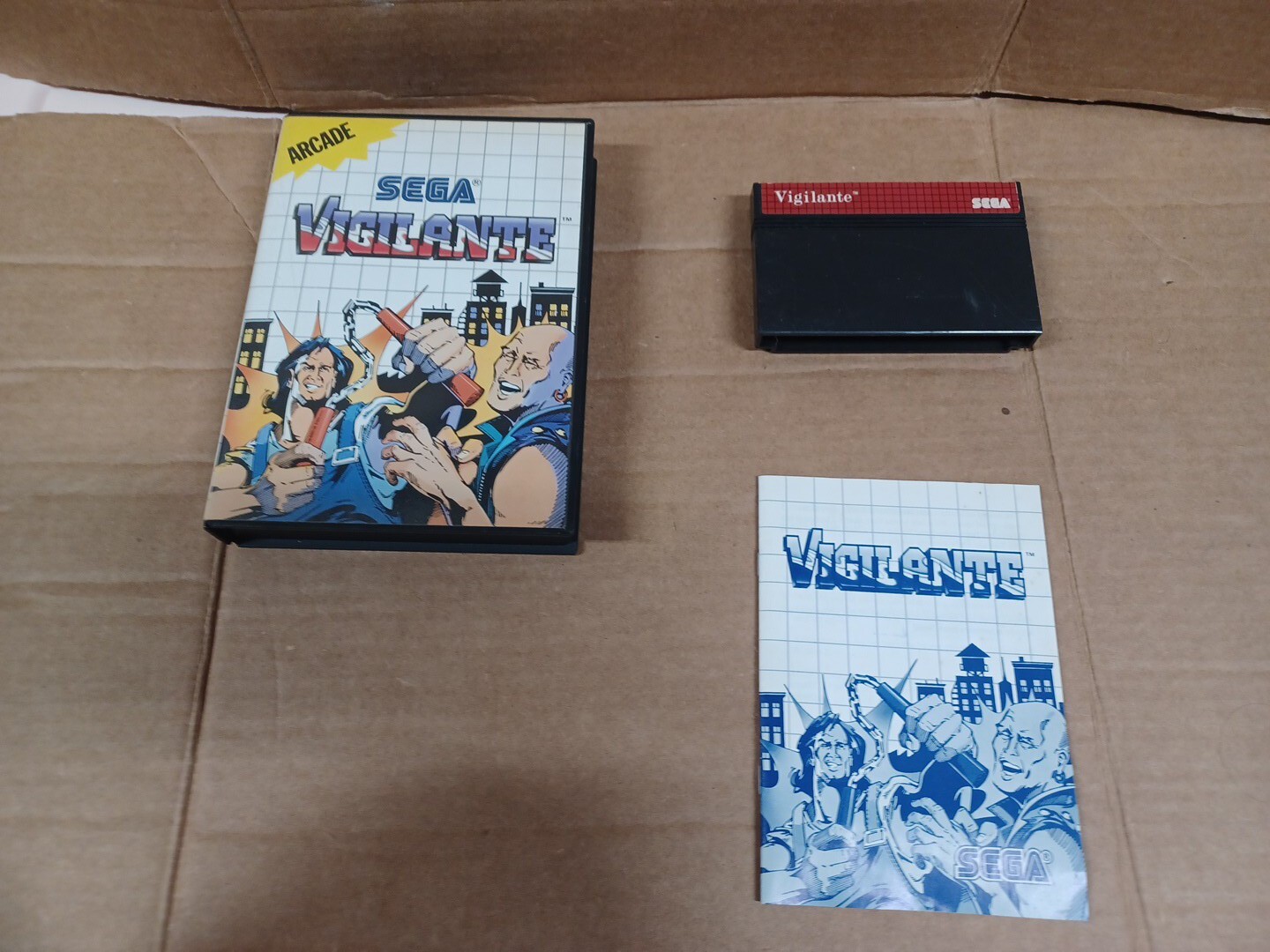 Authentic Vigilante Sega Master Game Complete W/ Manual VGS