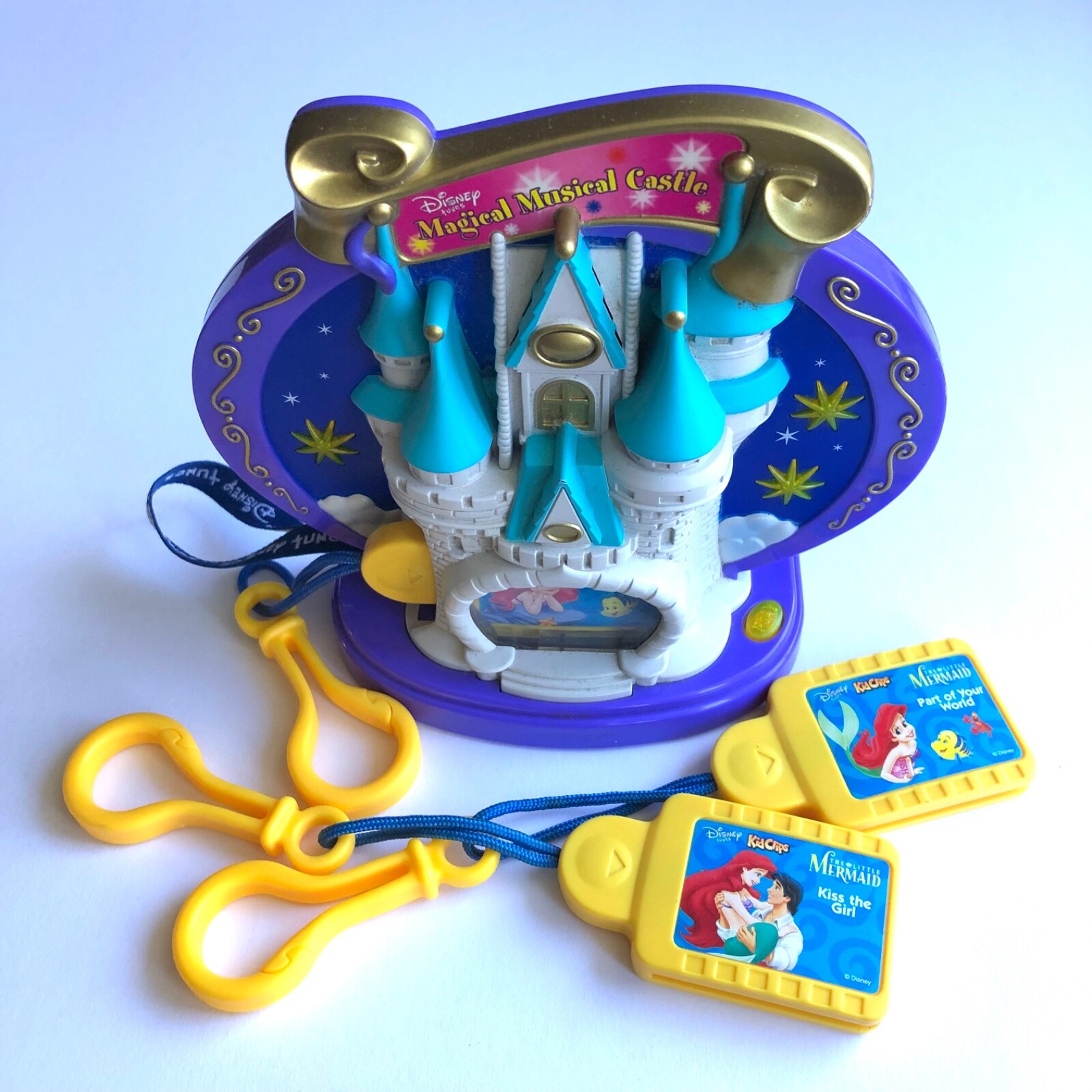 Vintage Disney Tunes KID CLIPS Magical CASTLE Player - The Little Mermaid - EXC