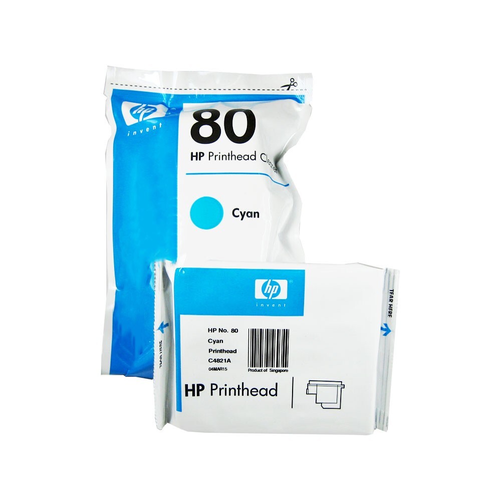 Genuine HP 80 Cyan Printhead & Cleaner C4821A DesignJet 1050 1055