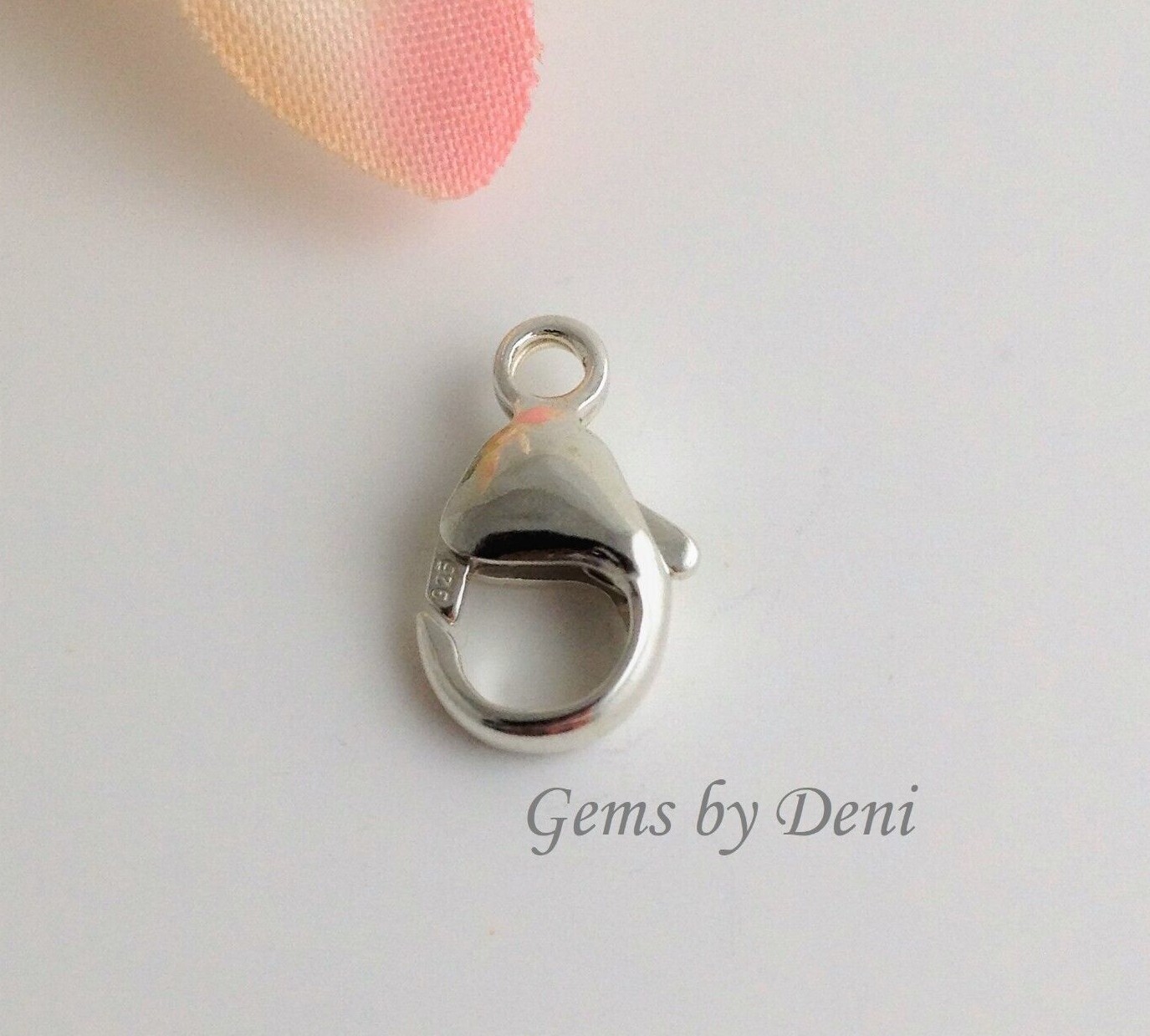 Solid Sterling Silver Crab Claw Clasp With Ring (11, 14, 17mm)