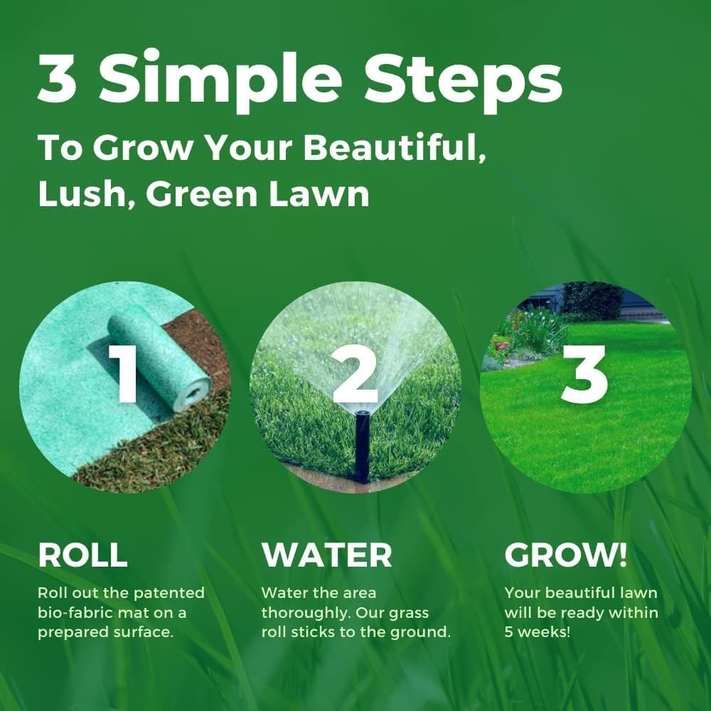 Sustainable Green Grass Seed Mat - -Round Solution for Drought Resistance