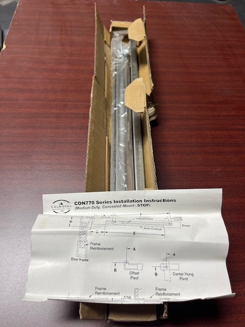 2 EACH - CAL ROYAL CON774S US32D CONCEALED OVERHEAD DOOR STOP