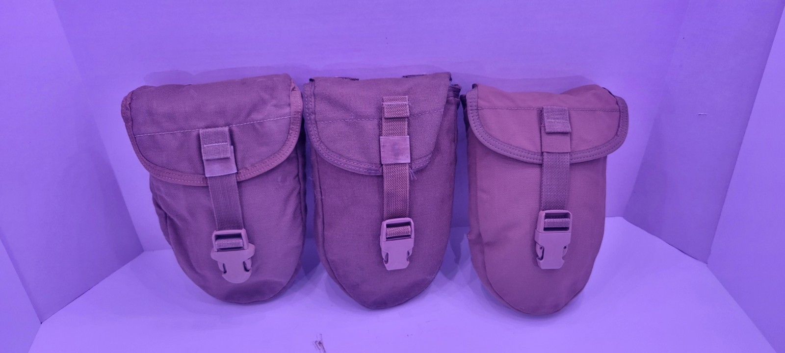 LOT OF 3 USMC Carrier Entrenching Tool Pouch Coyote Brown MOLLE USGI (No E-Tool)