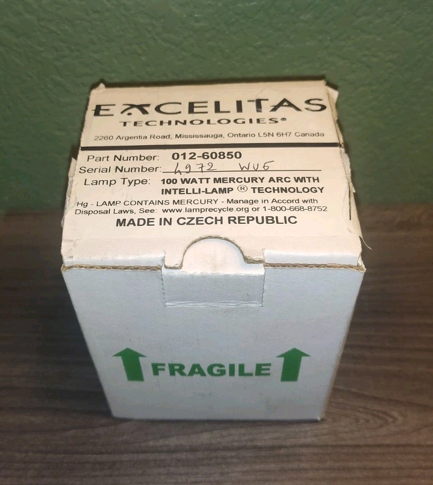 EXCELITAS TECHNOLOGIES 012-60850 100 WATT MERCURY ARC INTELLI-LAMP FREE SHIPPING