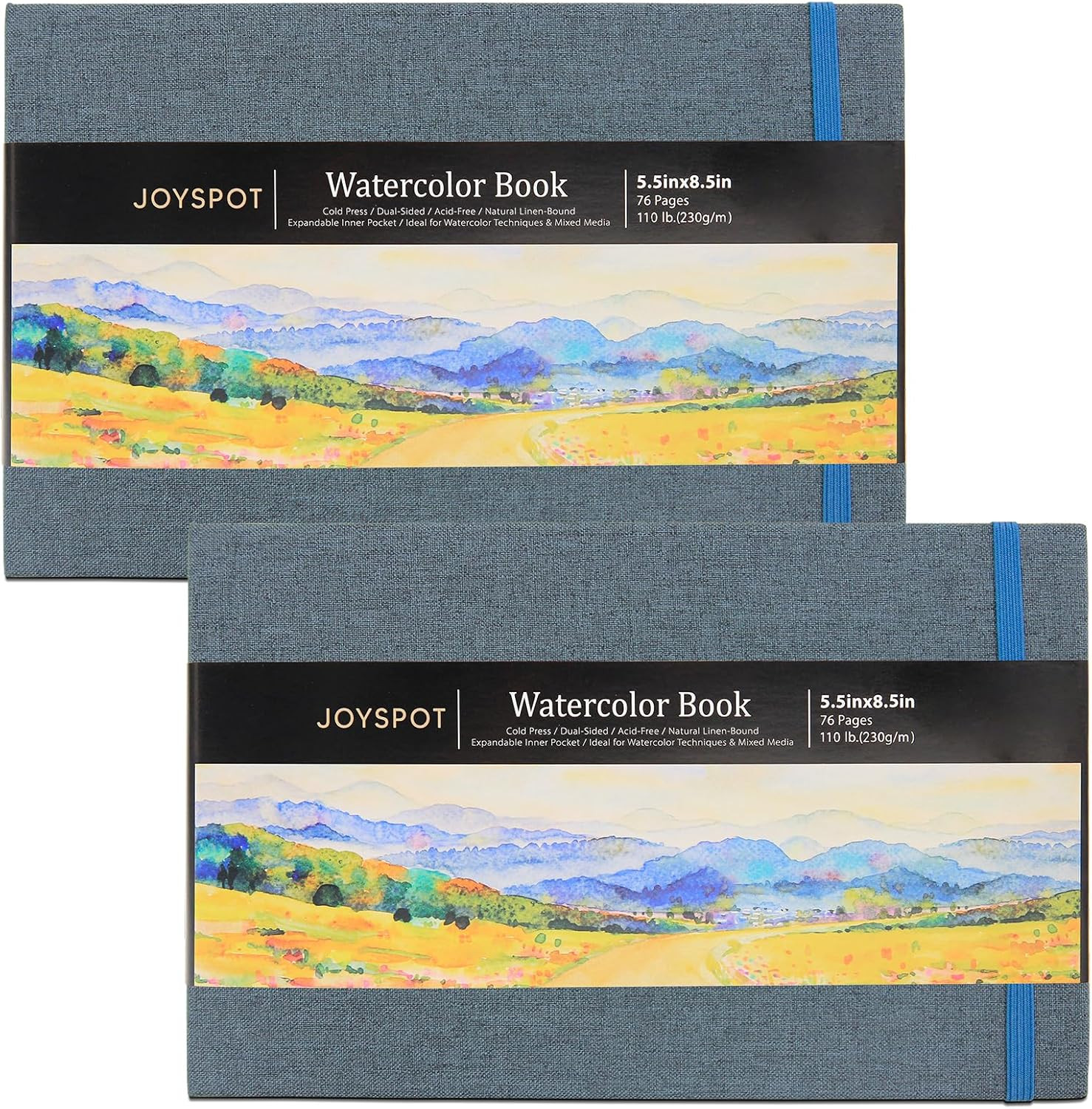 5.5" X 8.5" Watercolor Pad, Pack of 2 (76 Sheets), 110 Lb (230 GSM), Acid-Free P