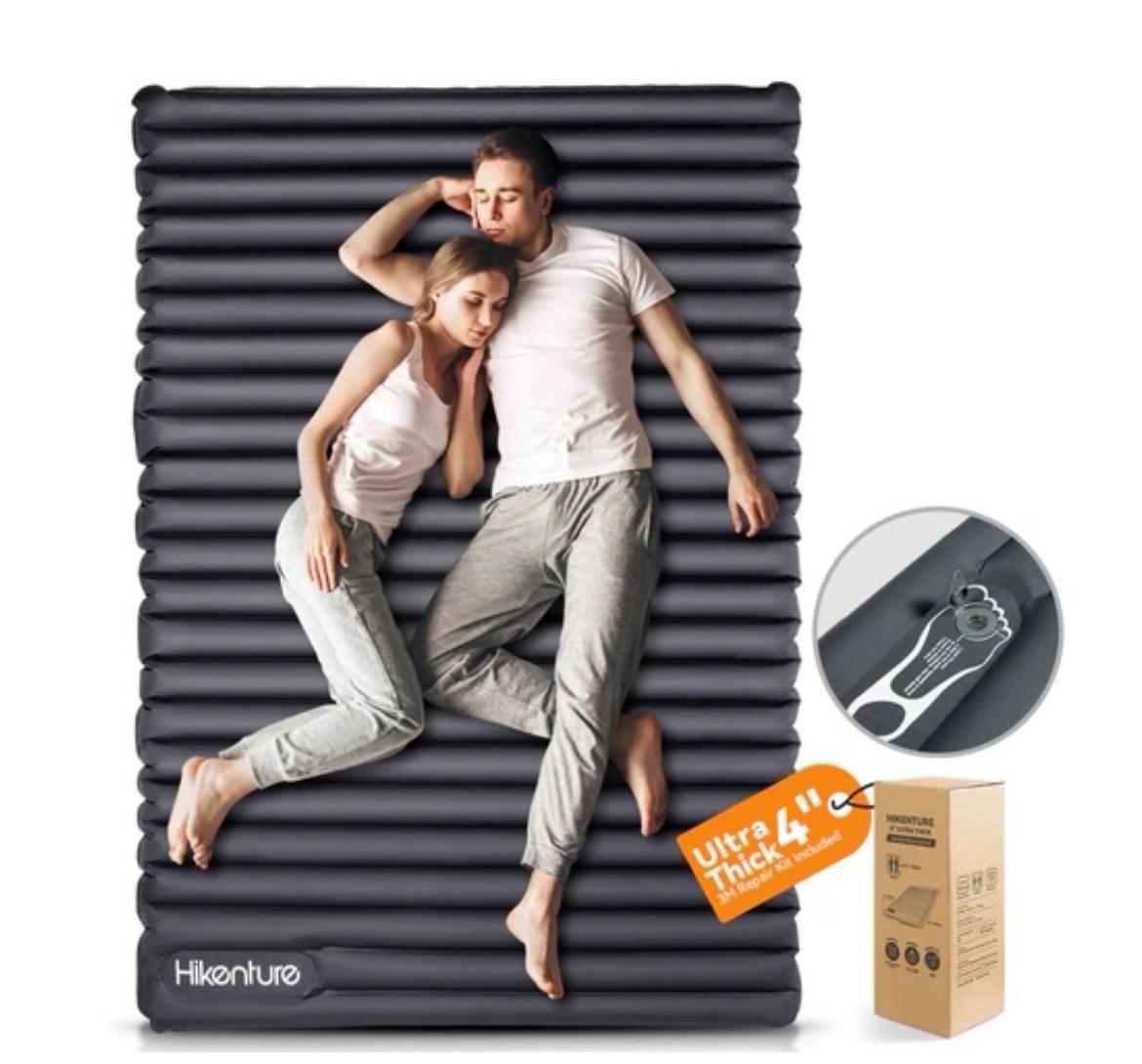 Hikenture 4" Ultra Thick Double Sleeping Pad - Gray