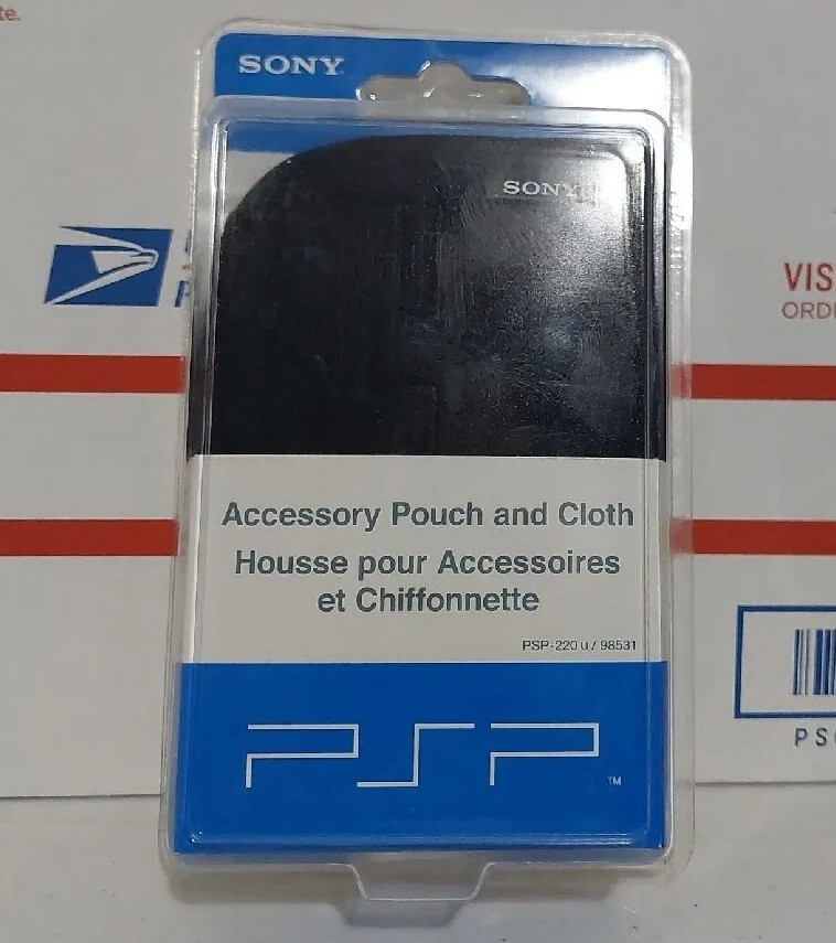 Original Sony PSP Accessory Carry Pouch Cloth for PSP OEM Official Black Sealed