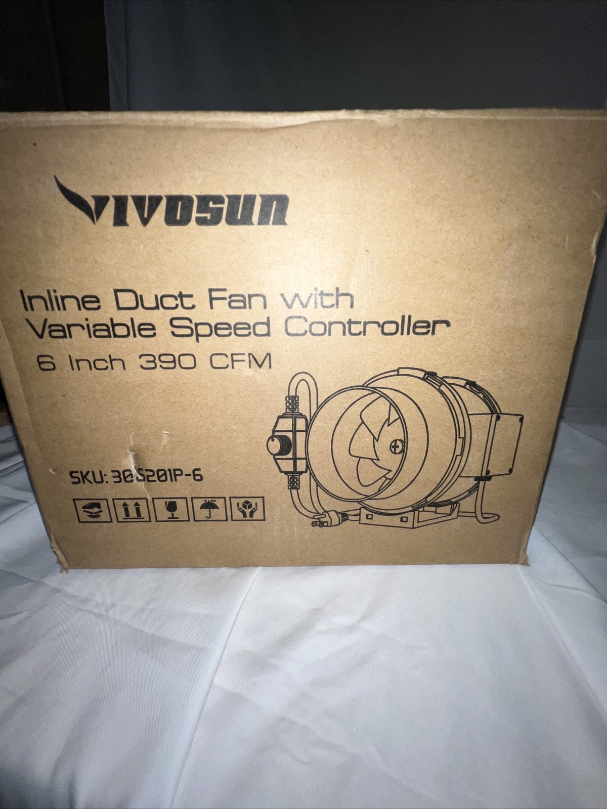 VIVOSUN 6 Inch 390 CFM Inline Duct Fan Variable Speed Controller 306201P-6