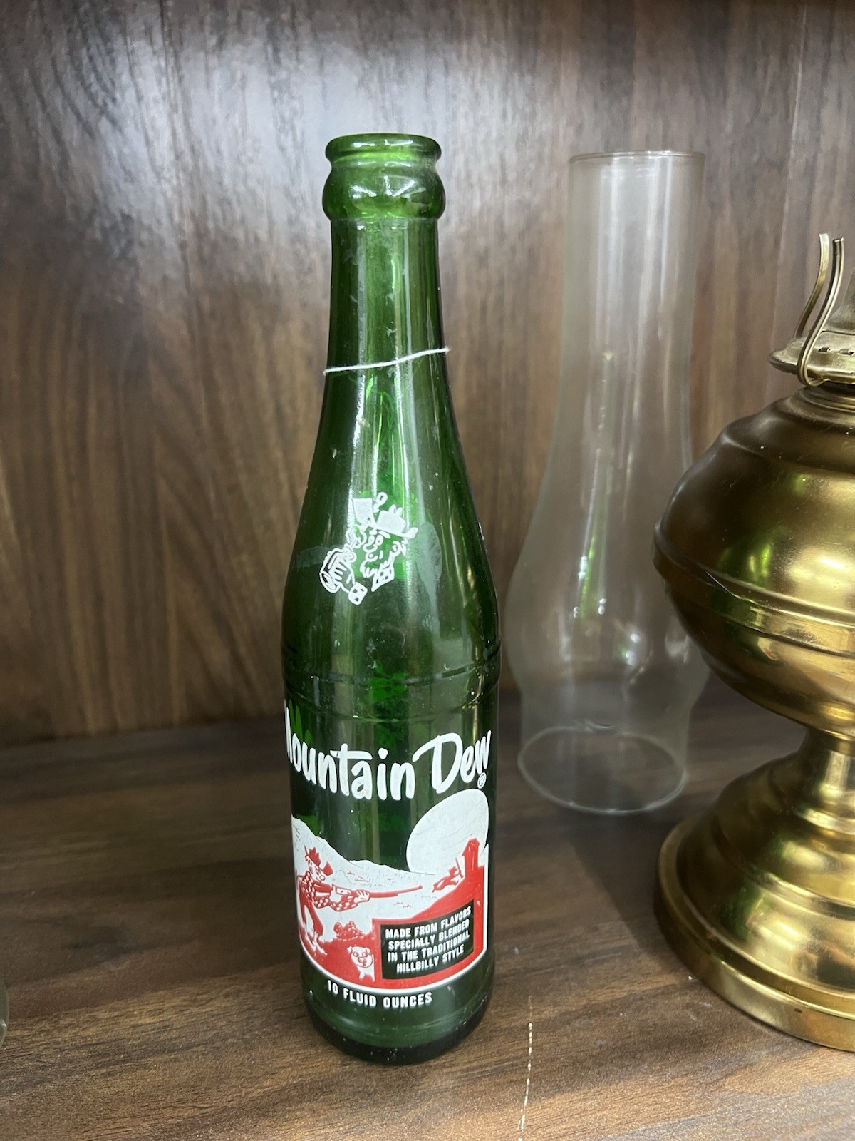 Vintage Mountain Dew 10oz Hillbilly Glass Bottle “It'll Tickle Yore Innards”Soda