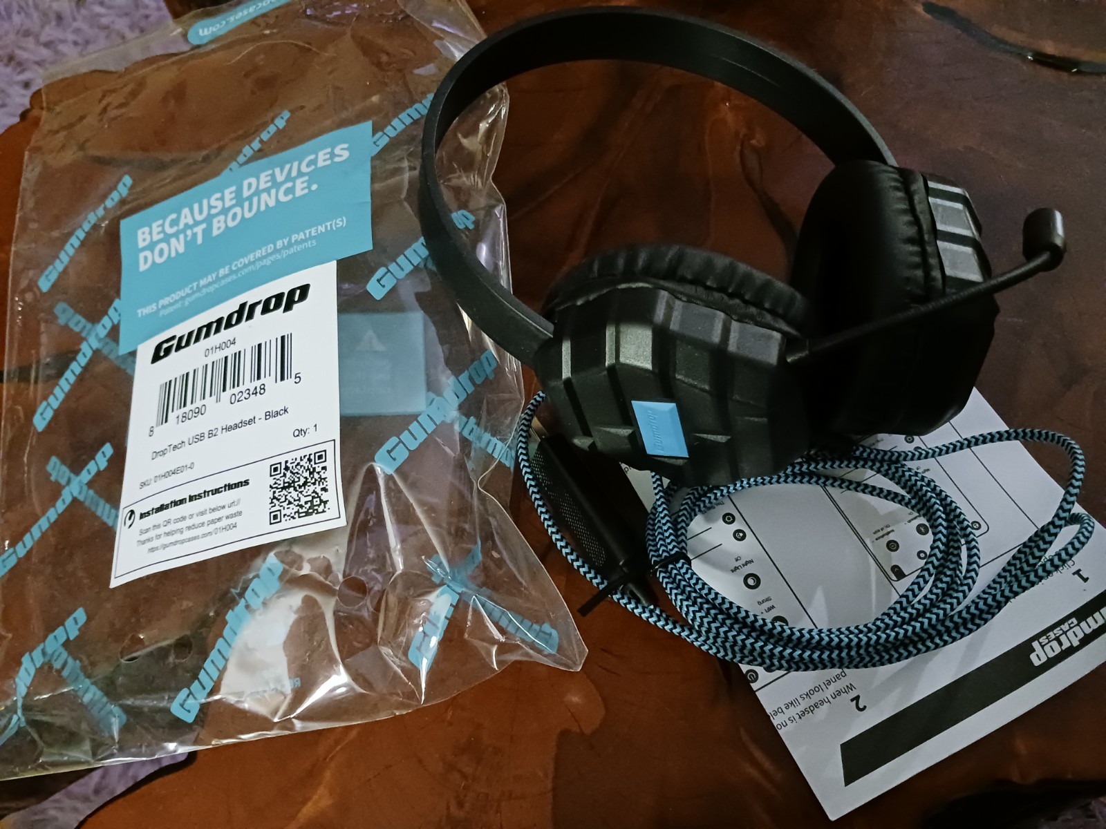 Gumdrop USB B2 Headset With Microphone- New, Open Package