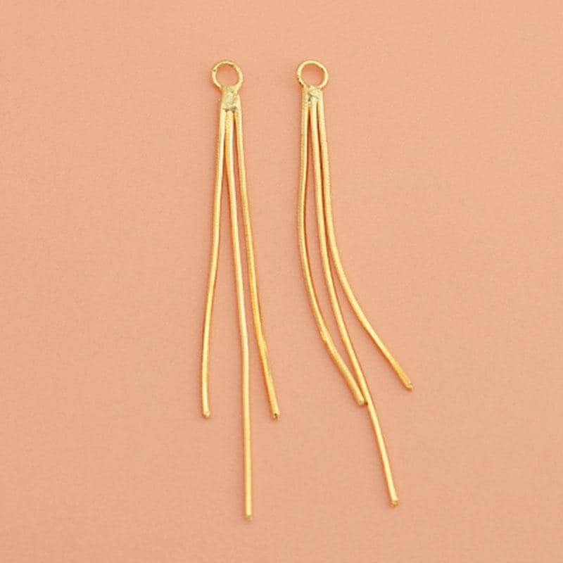 1 Pair Solid Silver Tassel Charm Pendant Earrings Back, S925 Charm YXY02