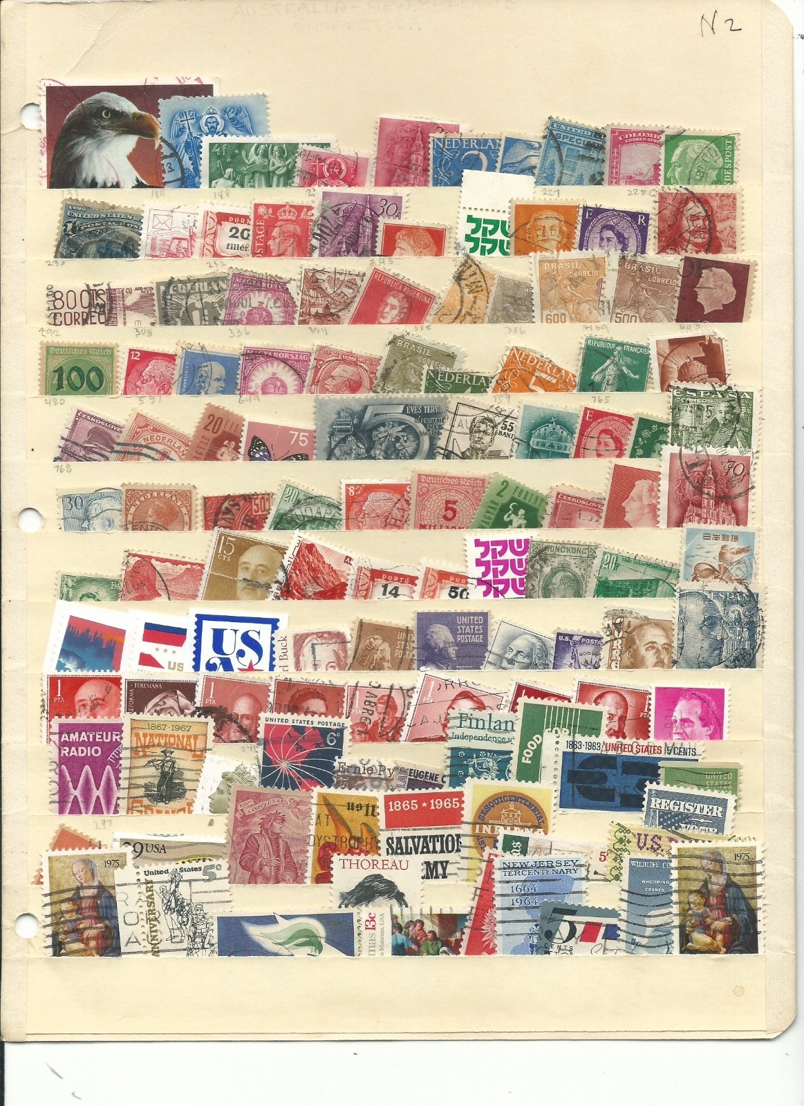 120  USA  and foreign used stamps (no duplicates)! FREE USA SHIPPING!