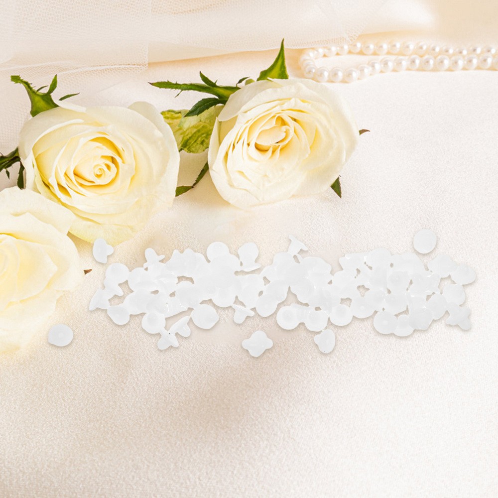 100pcs White Silicone Flat Earring Backings - Secure Earring Back Stopper Disc