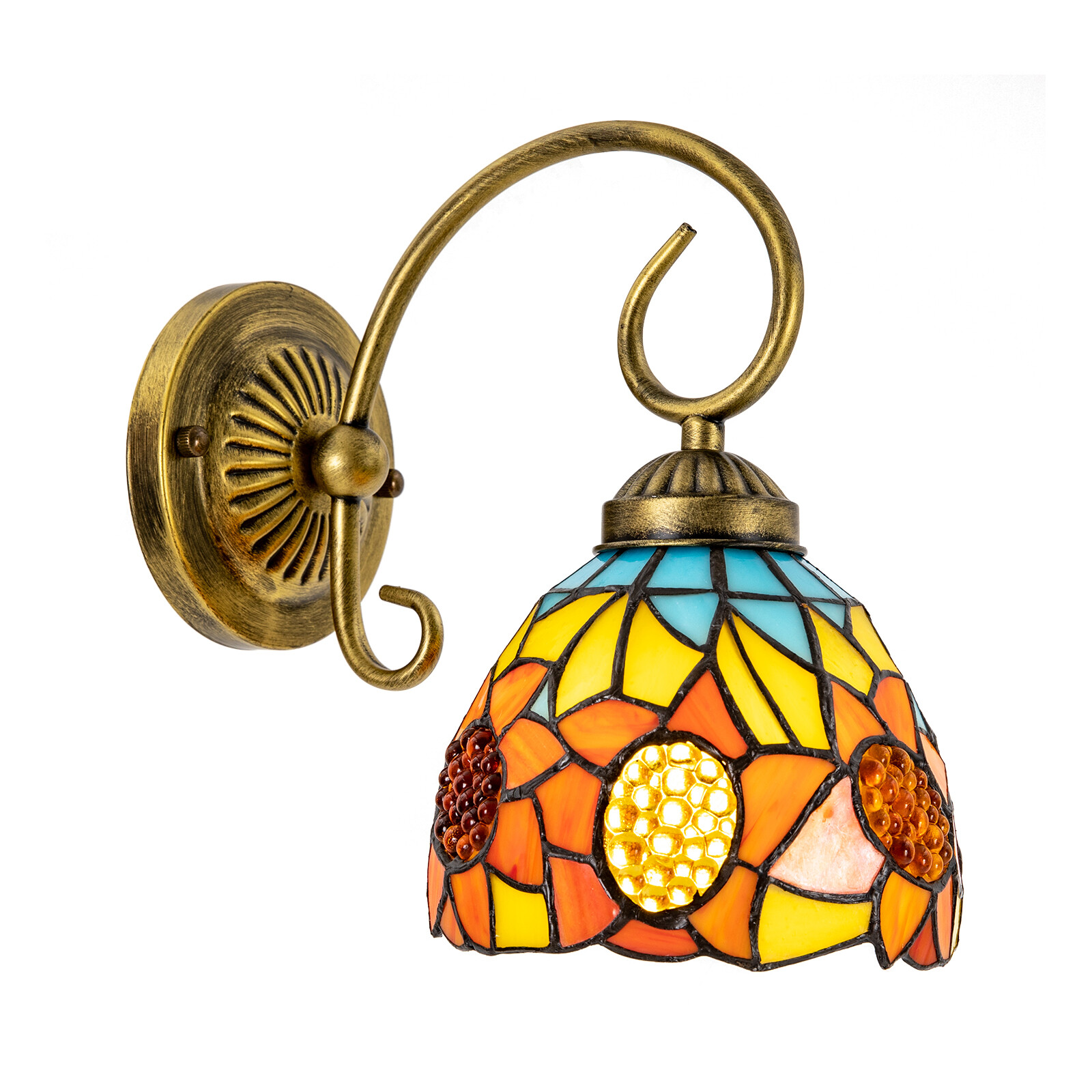 110V Wall Sconce Lamp Tiffany Vintage Stained Glass Wall Light Indoor E26