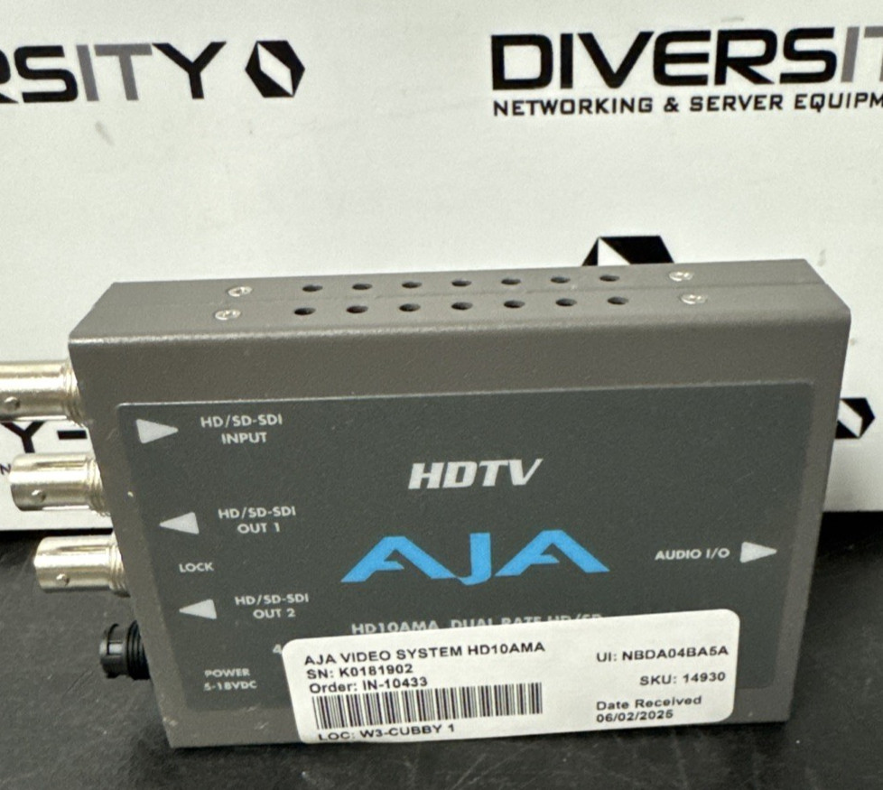 AJA HD10AMA Dual Rate HD/SD 4-Channel Balanced Audio Embedder/Disembedder