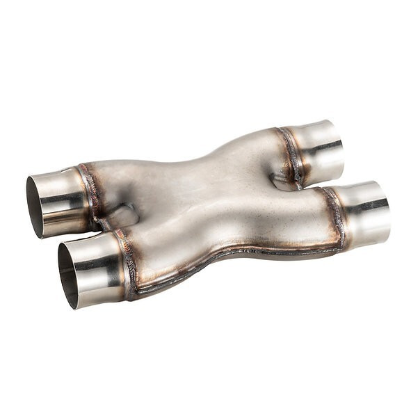 Universal Crossover X-Pipe Dual 3.0" In/Out Stainless Steel Muffler Exhaust Tip