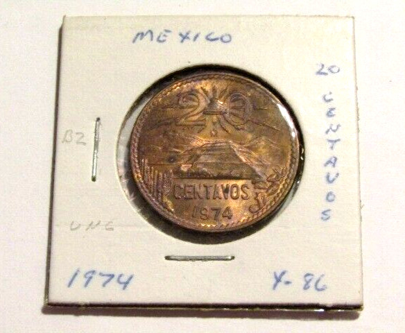 1974 Mexico 20 Centavos unc Coin
