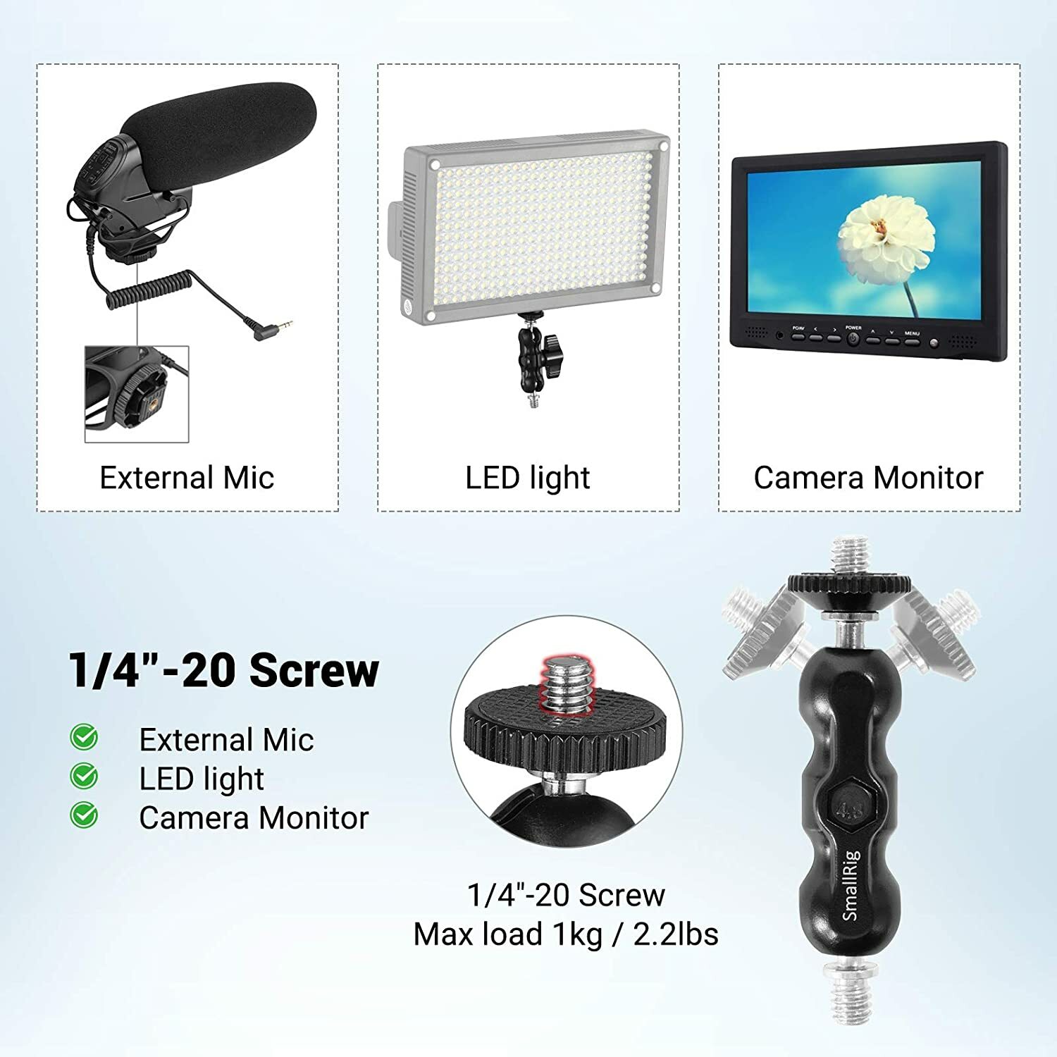 SmallRig Universal Magic Arm w/ Small Ballhead for Small Monitors Led Light 2157