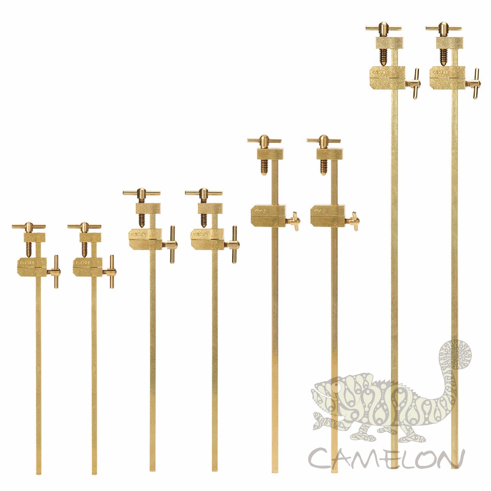 KAKURI JAPAN Traditional HATAGANE Brass Clamp DIY Carpenter Set of 2 150-300mm