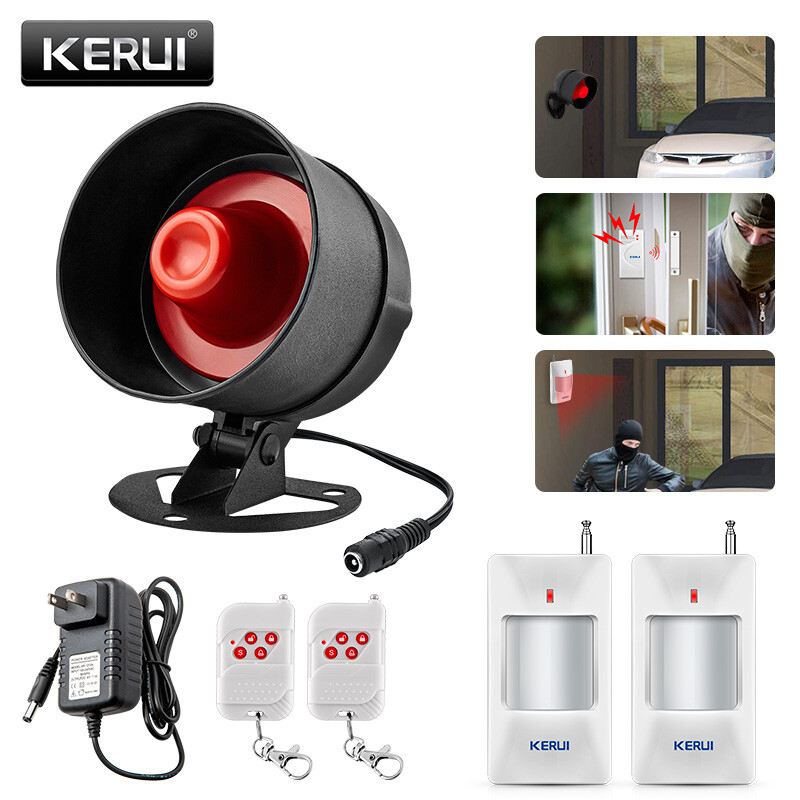 Wireless Loud Alarm Siren Burglar Horn Home Alarm System with Motion Detector