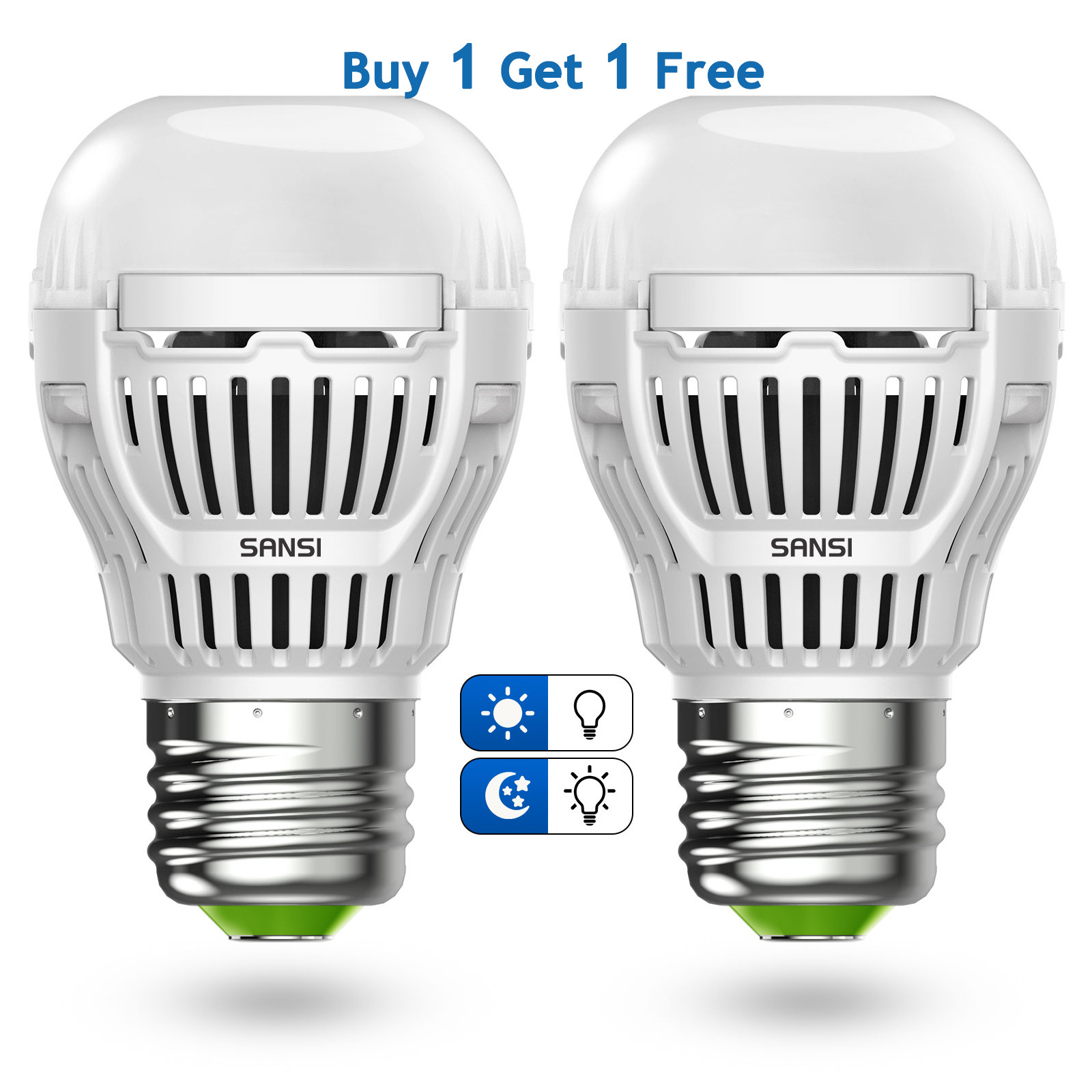 SANSI 2x LED Light Bulbs Light Sensor Dusk to Dawn 60W Security Bulb Auto On/OFF