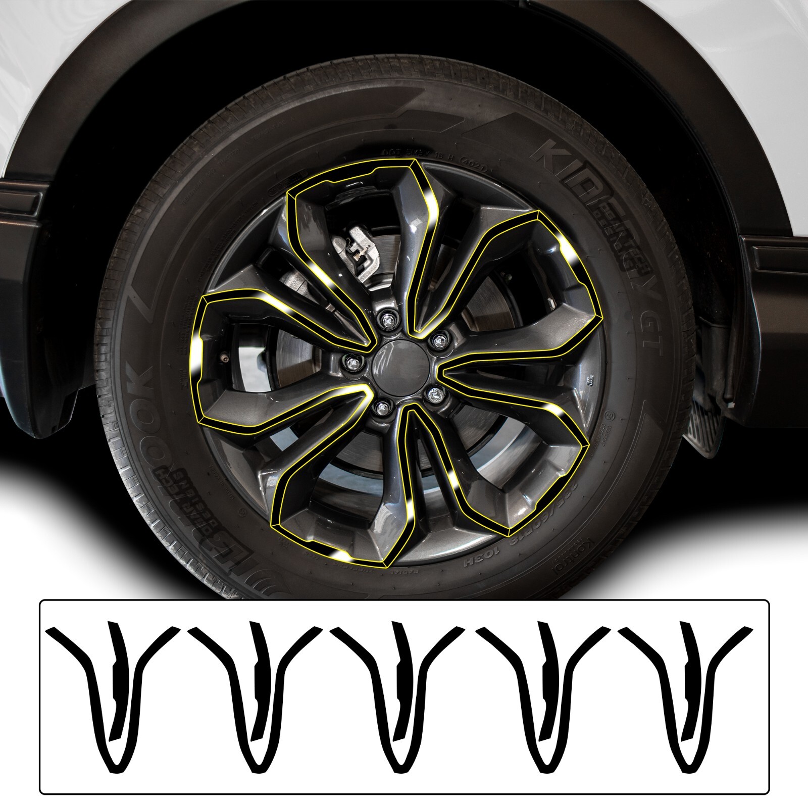 Fits Honda CR-V 2020-2022 Wheel Rim Chrome Delete Decal Film Blackout Trim